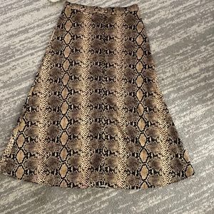 Zara Snake Print Midi Flowy Skirt - image 1